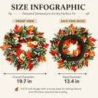 20 Inch Winter Wreaths for Front Door - Image 2