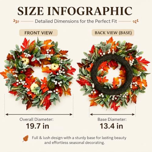 20 Inch Winter Wreaths for Front Door - Image 2