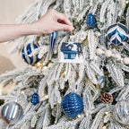 JORNOY 106Pcs Christmas Ornaments Bulk, Shatterproof Plastic Hanging Balls Bulbs Assorted Decor for Tree Decorations Home Holiday Party with Lanyard, Silver & Blue - Image 6