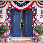 Suncalla 6ft Patriotic Red White Blue Ball Garland 4th of July Garland 250th Anniversary Glitter Red White Blue Bead Hanging Ornament Banner for Independence Day Table Wall Decoration Supplies - Image 5