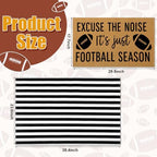 Honoson 2 Pcs Fall Football Welcome Doormat with Black and White Striped - Image 2