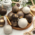 Yunlly 18 Pcs Neutral Christmas Ball Ornaments, Textured Xmas Tree Decor by Yunlly