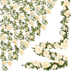 Findosom Total 12.4Ft Artificial Flowers Garlands for Decoration, Champagne by Findosom