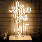 Shine Your Light Neon Sign Christian LED Sign for Bedroom Prayer Room Decor - Image 5