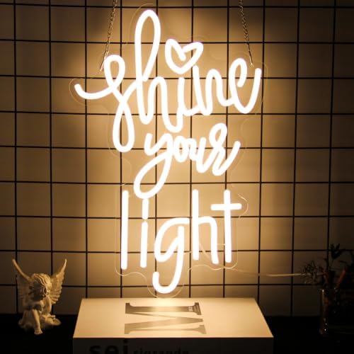 Shine Your Light Neon Sign Christian LED Sign for Bedroom Prayer Room Decor - Image 5