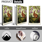 e Lunar Year of the Rabbit Art Print – Zodiac Wall Decor with Purple Iris Pattern Tender Caring Perceptive Refined Lunar New Year Poster for Home and Office 8X12 in Wrapped Framed - Image 2