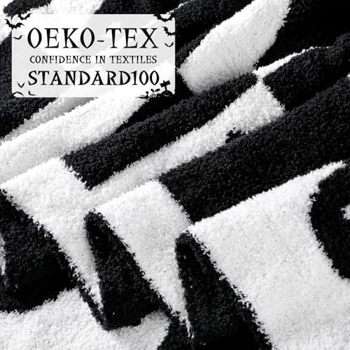 Buryeah Halloween Ghost Knit Throw Blanket, 50 x 60 Inch Spooky Ghost Reversible Knitted Throw Blanket, Cozy Lightweight Soft Gift for Couch Sofa Bed - Image 3