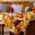 CQURE 10 Pack Fall Leaf Garland with Lights,59Ft 60LED Fall Decorations Maple Leaves String Lights, Artificial Autumn Garland for Thanksgiving Halloween Harvest Home Party - Image 5
