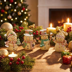 Thyle 4 Pcs Christmas Gingerbread Snowman Figurines Decorations - Image 2