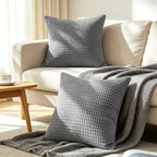 CaliTime Decorative Couch Throw Pillow Covers 24 X 24 Inches Medium Grey - Image 2