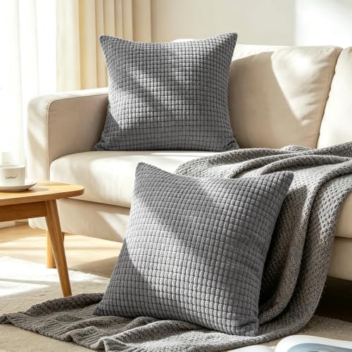 CaliTime Decorative Couch Throw Pillow Covers 26 X 26 Inches Medium Grey - Image 2