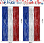 ZATAYE 8 Pack Blue Silver Red Foil Curtain Streamer Decorations - Image 2