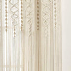 Lush Decor Boho Macrame Textured Cotton Window Curtain Panel Single 40" W x 84" L Neutral - Macrame Curtains for Windows, Room Divider, Boho Wall Decor - Image 4