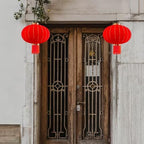 Chinese New Year Lantern 2pcs Traditional Spring Festival Hanging Ornament, Flocking Cloth Lantern with Tassels for Lunar New Year - Image 7
