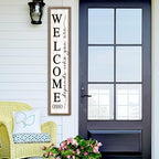 comurdyo Welcome-ish Sign for Front porch Standing 45"X9" Wood White - Image 6