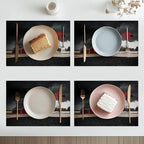 Farmhouse Placemats Set of 6, Black and Red Place Mats, Rustic Wipeable Washable Table Mat for Kitchen Dining Home Decor Linen Plate Mat 18x12 Inch - Image 5