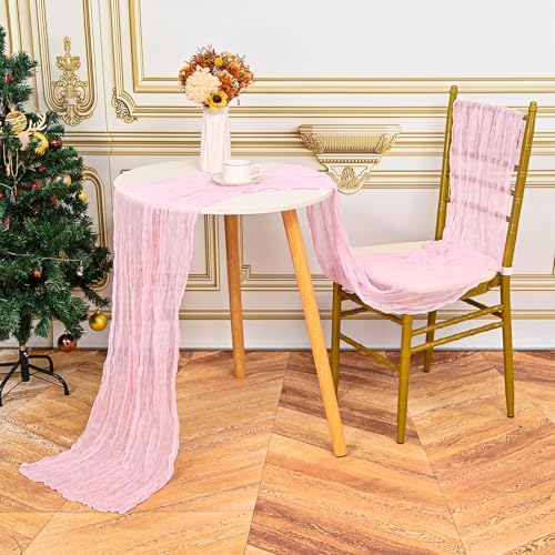 24 Pack Light Pink 10Ft Cheesecloth Table Runner - Image 5