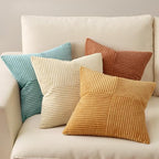 MIULEE Fall Boho Farmhouse Decorative Throw Pillow Covers 18x18 Inch 4 Packs Soft Vintage Pillow Cases Modern Corduroy Patchwork Cushion Covers for Couch Sofa Bed Home Decor, Teal-Rust - Image 2