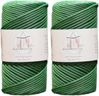 Makromecity, 2 Skeins of Polyester Macrame Cord 3mm x 131 Yards (394 feet) 3mm Polypropylene Benetton Green Macrame Cord Crochet Macrame Bag Cord Crafts for Wall Hangings, Bags, Underplate by Makromecity