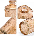 Amber Glass Vase Set of 12, Clear Bud Vases in Bulk, Mini Vases for Flowers, Small Flower Vases for Centerpieces, Vintage Decorative Embossed Vase for Home Decor, Wedding Table Decoration - Image 6