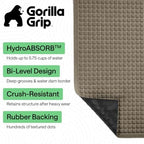 GORILLA GRIP® HydroABSORB Door Mat for Indoor Outdoor Use, 35x23 Beige - Image 2