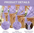 10 Pack Light Purple Chiffon Table Runners, 120 x 12 in - Image 3