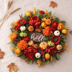 24 Inch Fall Wreath for Front Door,Farmhouse Harvest Door Wreaths - Image 3
