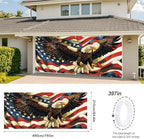 Eagle American Flag Garage Door Banner 7x16FT, Patriotic Bald Eagle & American Flag Garage Door Cover, Outdoor Decoration for Independence Day and National Holidays - Image 3
