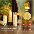 Sasigeiaa Flameless Candles with Embedded Star String - Battery Operated LED Candles, with Remote,12 Ivory Flickering Candles for Christmas, Weddings, Home Decor & Party,(D 2.3"×H 5" 6" 7") - Image 2