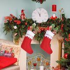 40 Pcs 17" Felt Christmas Stocking Bulk, Red Christmas Socks Bulk with White Cuff Golden Trim, Christmas Hanging Ornaments Xmas Decoration for Mantel Door Window Holiday Home Décor - Image 5