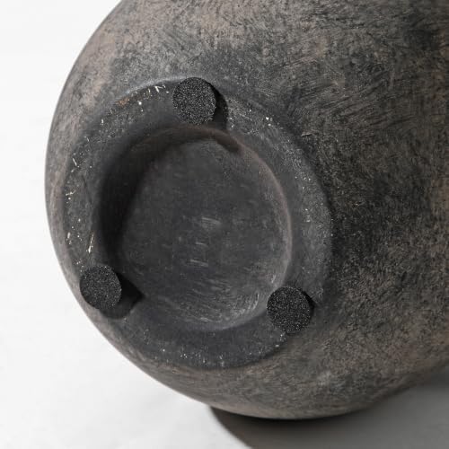 Rustic Brown Ceramic Vase Farmhouse Pitcher Vase for Flowers - Image 4