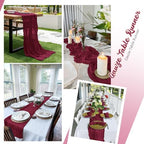 16 Pack Burgundy Cheesecloth Table Runners 20x120 Inch Gauze Table Runner 10FT Easter Cheese Cloth Table Runner Rustic Sheer Runner for Wedding Baby Shower Birthday Party Table Decor - Image 5