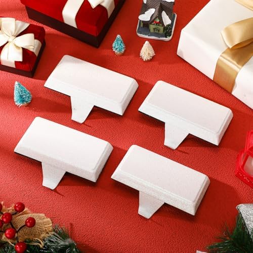 Huwena Metal Christmas Stocking Holders Shiny, Stylish, White, 12 Pcs - Image 4