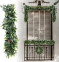Fake Hanging Plants 25Pc-20 Artificial Ivy Vines, UV Resistant Greenery Ivy Leaves Garland with Flowers for Wedding Outdoor Decoration Home Indoor Wall Décor by Goleray