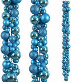 2 Pcs 6 ft Christmas Ball Ornament Garland, Turquoise by Yuxung