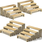 4 Set Wooden Tiered Risers Display Stands for Vendor Events,Stackable Wood Cupcake Display Stand,Farmhouse Decor Wood Dessert Table Display Set,Vendor Booth Display Items,Food Display Risers for Party by Unknown