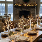 PABIPABI Lighted Birch Tree with LED Lights Christmas Decorations, Small Artificial Bonsai Tree Lights with Timer, LED Tabletop Trees for Home Wedding Decor - Image 2