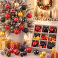 Lunmon 64 Pcs Mouse Christmas Ball Ornaments Red Black Yellow Xmas Baubles by Lunmon
