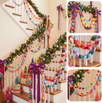 300 Sheets Christmas Paper Chains Strips and Purple Velvet Bow - Image 5