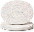 Oval Woven Placemats Set of 6, Cotton Rope 16x12 Inch, Colorful by Gandeer