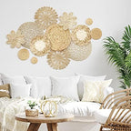 Glenmal 13 Pcs Boho Wall Basket Decor Set Woven Rattan Seagrass,Plain - Image 2