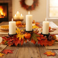LemonRoad Fall Centerpiece with 3 Candle Holders Thanksgiving Table Decor Maple Leaf & Pumpkin Candleholder for Thanksgiving Harvest Festival Dinning Table Fireplace Mantel by Unknown