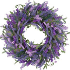 LOKEISNA Purple Lavender Door Wreath, 24 Inch Summer Wreaths for Front Door Outside, Handmade Romantic and Elegant Wreath Décor Gift for Home Wedding by LOKEISNA