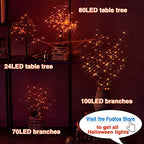 Fudios Halloween Lighted Branches with Timer 100 LED Orange Fairy Lights 32IN, Black Tree Branch Lights Battery Operated for Home Party Mantle Decoration - Image 6