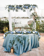 2 Pack Artificial Peony Flower Garland - 6ft Silk Peony Eucalyptus Garland Flower Vine Blue and White Peony Silk Roses Flowers for Wedding Arch Party Table Decor (Blue) - Image 5