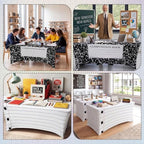 Frienda 2 Pcs Back to School Tablecloth 6 ft Composition Book Table Cover - Image 4