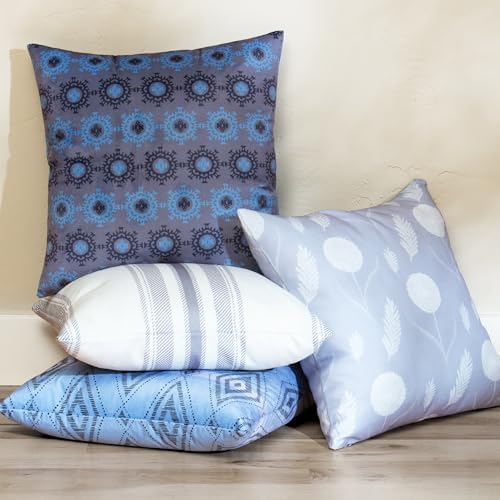 Decorative Throw Pillow Covers, Set of 4, 18x18 Inch Colorful Accent Pillow Covers, Restful Cottage - Image 4