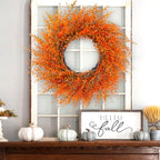 26" Autumn Fall Wreath with Orange Eucalyptus Leaf for Front Door/Outdoor - Image 7