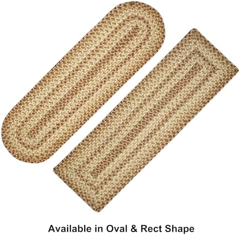 Homespice Cookie Dough Braided Table Runner for Rustic Decor, Oval 11x36 - Image 4