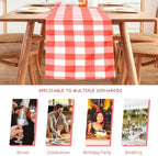 Cupuamon Fabric Checkered Table Runner 6 Pack Waterproof Gingham Table Runner 14W x 108L Buffalo Check Table Runners for Parties Kitchen Dining Wedding Banquet (Red and White) - Image 3